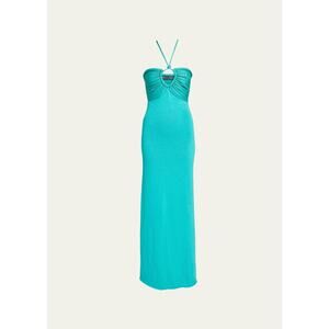 PROENZA SCHOULER Textured Cotton Knit Halter Maxi Dress - L